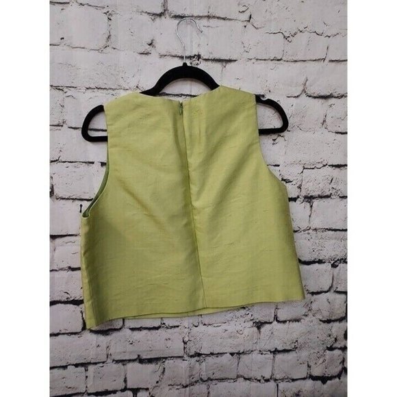 Vintage DKNY Womens Silk Blend Crop Top, Green, Size 12 - Picture 4 of 5